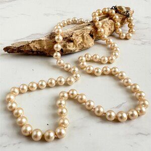 Vintage Marvella Faux Pearl Necklace, Bridal Jewelry, Classic Strand Matinee